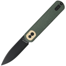 Vosteed Corgi 14C28N Black Stonewash Green Micarta CG3SVM1 - KNIFESTOCK