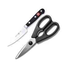 Wüsthof készlet konyhai olló 21cm és zöldségvágó kés 8cm D9354s fekete - KNIFESTOCK