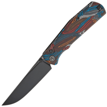 Petrified Fish PFP14Lis 10cr15comov Black Stonewashed Colorful Gmascus G10 - KNIFESTOCK