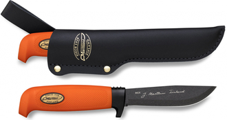 Marttiini Martef Skinner stainless steel &amp; Martef/orange rubber/leather 186024T - KNIFESTOCK