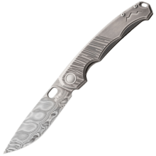MKM ECLIPSE - DAMASTEEL FAFNIR bld - Ti FRAME, Ti OVERLAY - B.BLAST Ti SPACER MK EL-D - KNIFESTOCK