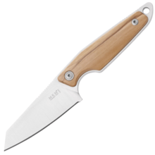 MKM MAKRO 2 – M390 SATIN SHEEPSFOOT Fixed bld, OLIVE WOOD hdl, +POCKET LEATHER SHEATH MK MA02-O - KNIFESTOCK