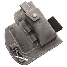 MKM EDC BELT ORGANIZER SHEATH – GREY 100% VEGETABLE TANNED LEATHER IN TUSCANY MK BOLS-1 - KNIFESTOCK