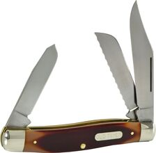 Schrade Old Timer Blazer Folder cu Clip, Lame Serrate Sheepfoot & Spey. Oțel 7Cr17MoV. - KNIFESTOCK
