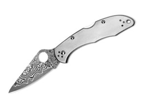 Spyderco Delica 4 Titanium Damascus C11TIPD - KNIFESTOCK