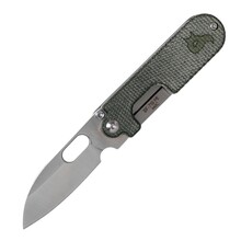 BlackFox BLACK FOX POCKET KNIFE BEAN GEN2 SATIN BLADE - MICARTA CANVAS GREEN HANDLE BF-719 MI - KNIFESTOCK