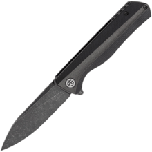 Petrified Fish PF818 Forward Black Stonewashed D2 Carbon Fiber With Black G10 PF818CDW - KNIFESTOCK