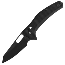 QSP Knife Emu Pocket knife Blade:14C28N, black, Black coarse G10 QS164-C2 - KNIFESTOCK