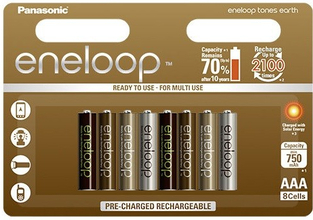 Panasonic Eneloop Tones Earth AAA 8pcs 4MCCE/8UE - KNIFESTOCK