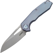 KUBEY Vagrant Couteau Pliant à Verrouillage Frame, Manche en Titane Bleu KB284B - KNIFESTOCK