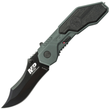 M&P M.A.G.I.C. asistovaný nůž s čepelí typu clip point a rozbíječem skla, šedý SWMP1B - KNIFESTOCK