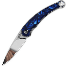 QPS Dolphin 14C28N, spegelpolerad, Handtag: Blått harts QS161-E - KNIFESTOCK