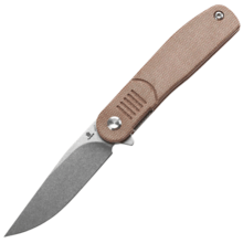 TENABLE KNIVES Einar Stonewashed Nitro-V 0.137''/3.5mm Brown Micarta T2072A5 - KNIFESTOCK