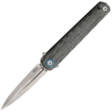 MKM FLAME LIGHT Titanium frame and black canvas micarta handle BÖHLER M390 - DAGGER MK FL02L-BC - KNIFESTOCK