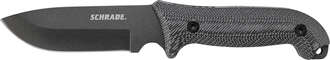 Schrade 5" Lamă din oțel carbon 1095, Full Tang, Mânere Micarta, Teacă din poliester cu tijă de fero - KNIFESTOCK