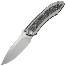 WE Knife Winsome Gray Titanium Handle With Aluminum Foil Carbon Fiber InlayHand Rubbed Satin Bohler - KNIFESTOCK