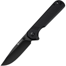 Sencut Aetheris Black Canvas Micarta HandleBlack 9Cr18MoV BladeLiner Lock - KNIFESTOCK
