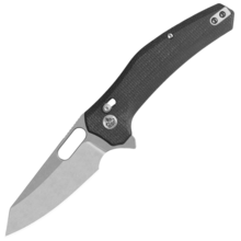 QSP Knife Emu Pocket knife Blade:14C28N, stonewash, Black micarta QS164-A1 - KNIFESTOCK