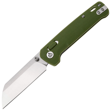 QPS Penguin Glyde 14C28N, finitura a 2 toni stonewash - satinata, Manico: FRN verde OD - KNIFESTOCK