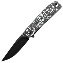 TENABLE KNIVES Einar Blackwash Nitro-V 0.137''/3.5mm Blue & White Carbon Fiber T2072A4 - KNIFESTOCK