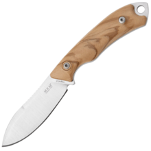 MKM POCKET TANGO 1 – MAGNACUT MUK Satin Fixed bld, OLIVE WOOD hdl MK PT1-O - KNIFESTOCK