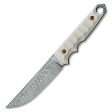 FKMD FOX FKMD RYU TAKTICKÝ TANTO NŮŽ S PEVNOU ČEPELÍ - ČEPEL HARRINGBONE DAMASCO, ELFORYN SUPER TUSC - KNIFESTOCK