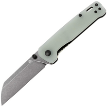 QPS Penguin V2 D2, schwarzer Stonewash, Griff: Jade G10 QS130V2-G2 - KNIFESTOCK