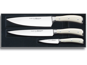 WUSTHOF sada CLASSIC IKON CREME 3ks, kuchyňské nože, světlé - KNIFESTOCK