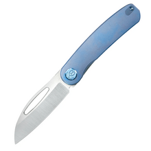 KUBEY Decimal Belt Satin M390 Lame Bleu Titane Linerlock KB354C - KNIFESTOCK