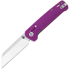 QPS Penguin Glyde 14C28N, finitura a 2 toni stonewash - satinata, Manico: Viola FRN QS - KNIFESTOCK