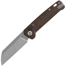 QSP Penguin Glyde KNFS Exclusive, Stonewash 14C28N, Brown Micarta - KNIFESTOCK
