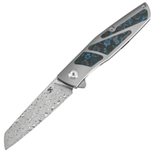 KANSEPT Cru Damascus 0.118" / 3.0mm Plain Titanium & Artic Storm Fatcarbon K1092A3 - KNIFESTOCK