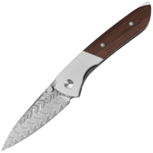 Kizer Spitfire Damascus Aluminum & Mkuruti Wood V3690A3 - KNIFESTOCK