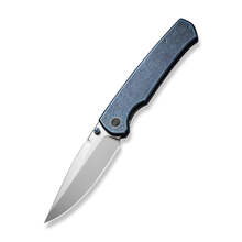 WE Evoke Blue Titanium Handle Silver Bead Blasted CPM 20CV Blade WE21046-3 - KNIFESTOCK