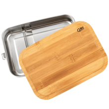 CJH Edelstahl Lunch Box XL, Bambus-Deckel ART000070 - KNIFESTOCK