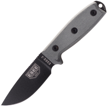 ESEE Knives Model 3 musta terä, harmaa kahva tupella + klipsi - KNIFESTOCK