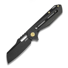 KUBEY Atlas Frame Lock Tactical Flipper Knife Black Titanium Handle KB290B - KNIFESTOCK