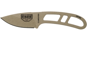 ESEE Candiru Dark Earth CAN-DE couteau de cou avec étui noir + clip de ceinture CAN-DE-E-CS - KNIFESTOCK