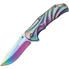 Schrade Rainbow Titanium Coated 9Cr18MoV Oțel, Mâner din Aluminiu, Liner Lock, Thumb Studs - KNIFESTOCK