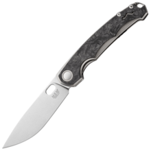 MKM ECLIPSE – MAGNACUT SATIN bld - Ti FRAME, DARK MATTER BLACK CF OVERLAY Linerlock MK EL-GYCF - KNIFESTOCK