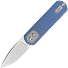 Vosteed Corgi Pup 14C28N Satin Blue Micarta A0717 - KNIFESTOCK