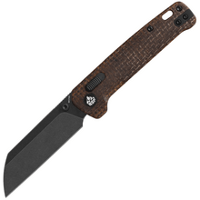 QSP Penguin Glyde KNFS Exclusive, Black Stonewash 14C28N, Brown Micarta - KNIFESTOCK