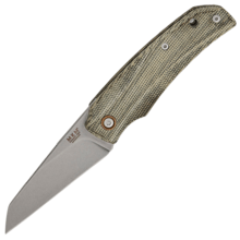MKM ICE – MAGNACUT SW bld - GREEN CANVAS MICARTA hdl, S/S LINER Linerlock MK IC-GC - KNIFESTOCK