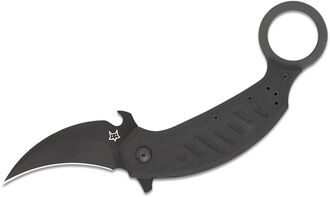 Fox Knives  KARAMBIT PIKAL FOLDING KNIFE, N690 BLACK IDROG.BLADE,G10 BLACK HANDLE FX-826 - KNIFESTOCK