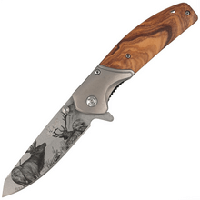 CJH One-Hand Knife, Olive Wood - KNIFESTOCK