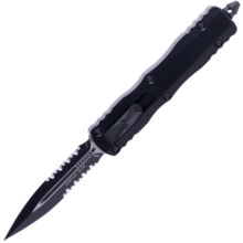Microtech DIRAC D/E BLACK STD PARTIAL SERRATION TACTICAL 225-2T - KNIFESTOCK