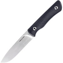Real Steel Bushcraft Plus II, Black G10,Full Flat Grind Satin 14C28N RE-3721F - KNIFESTOCK