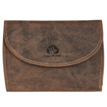 GreenBurry Leather wallet 13x9cm "Vintage" antique brown 1772A-25 - KNIFESTOCK