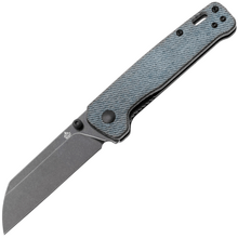 QPS Penguin V2 D2, black stonewash, Manico: Denim micarta QS130V2-B2 - KNIFESTOCK