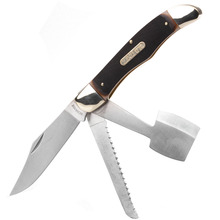 Schrade Old Timer Folder cu lamă Clip Point, topor și pânze de ferăstrău cu teacă din poliester. Oțe - KNIFESTOCK